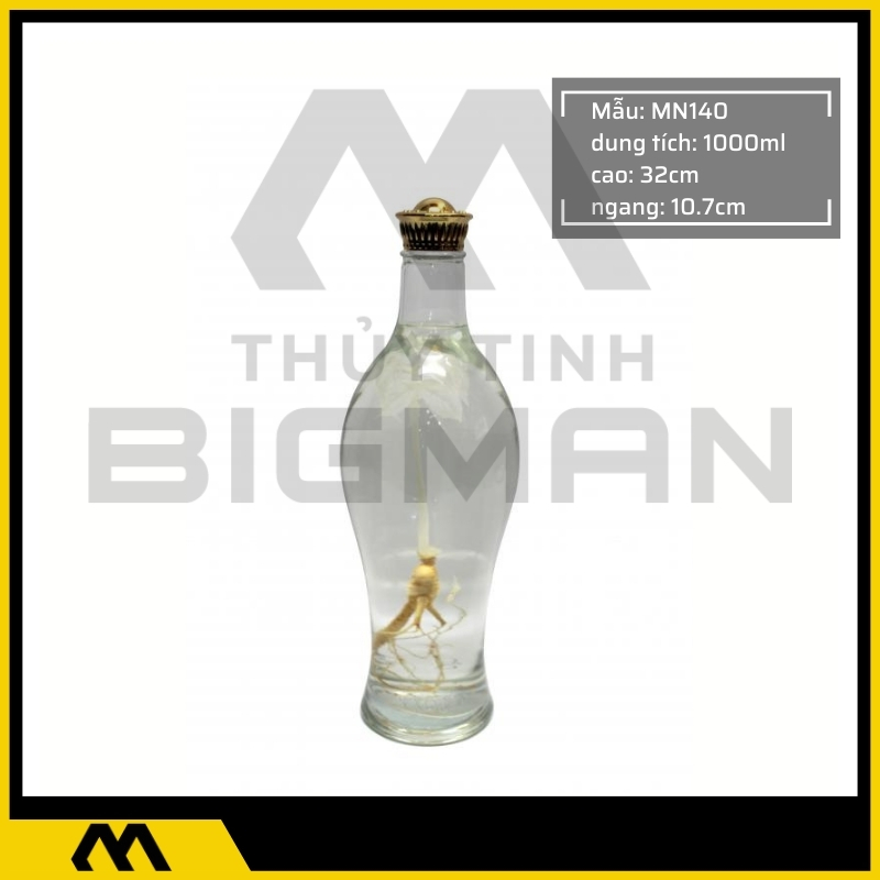 Thủy tinh bigman - Bình sâm Hàn Quốc mẫu 100