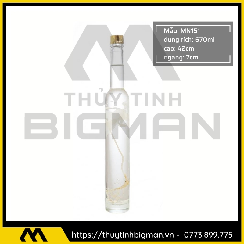 Thủy tinh bigman - Bình sâm Hàn Quốc mẫu 106