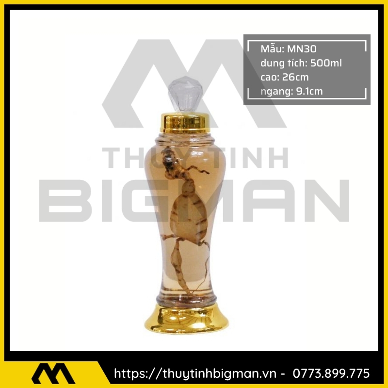 Thủy tinh bigman - Bình sâm Hàn Quốc mẫu 18