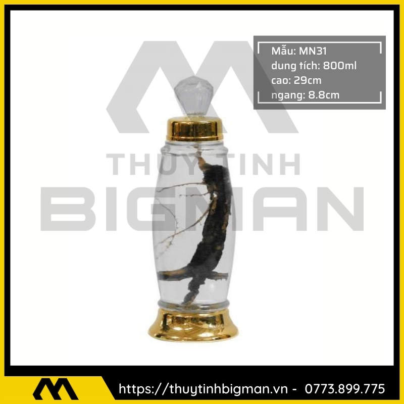 Thủy tinh bigman - Bình sâm Hàn Quốc mẫu 19