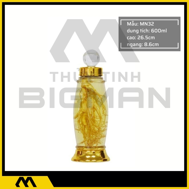Thủy tinh bigman - Bình sâm Hàn Quốc mẫu 20