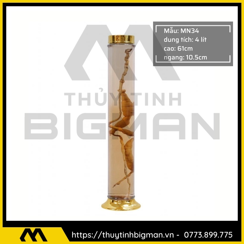 Thủy tinh bigman - Bình sâm Hàn Quốc mẫu 22