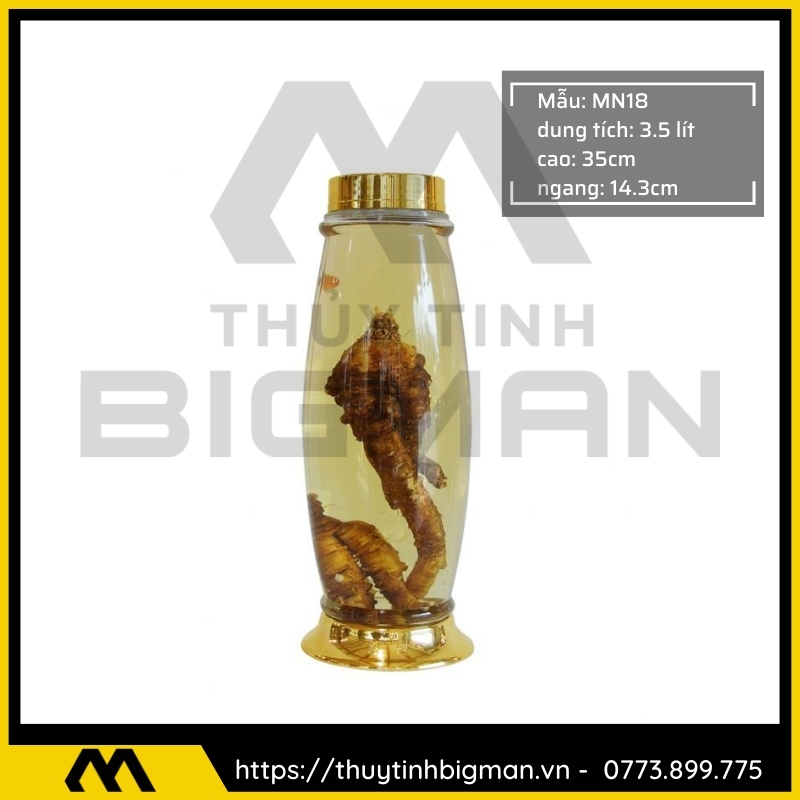 Thủy tinh bigman - Bình sâm Hàn Quốc mẫu 6