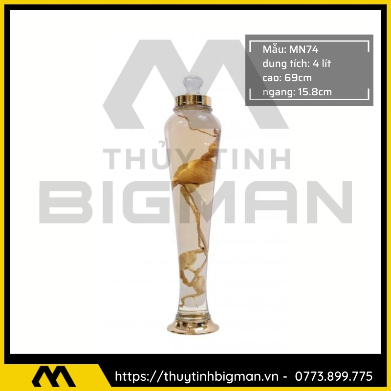 Thủy tinh bigman - Bình sâm Hàn Quốc mẫu 62