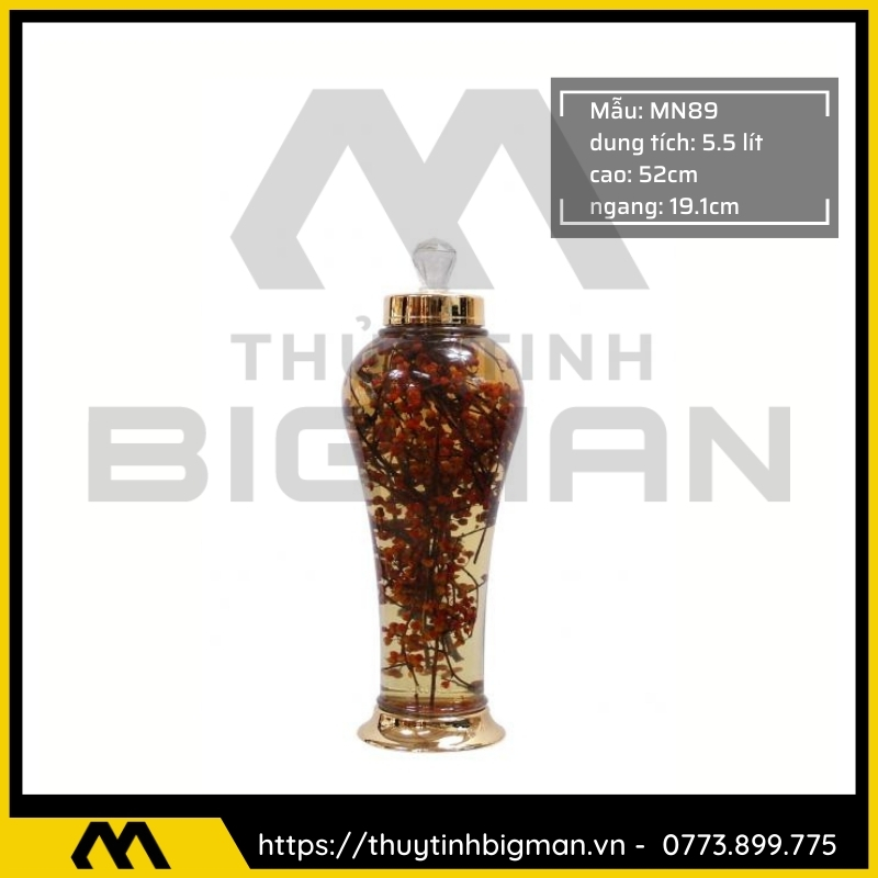 Thủy tinh bigman - Bình sâm Hàn Quốc mẫu 76