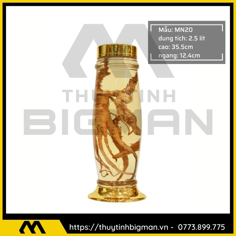 Thủy tinh bigman - Bình sâm Hàn Quốc mẫu 8