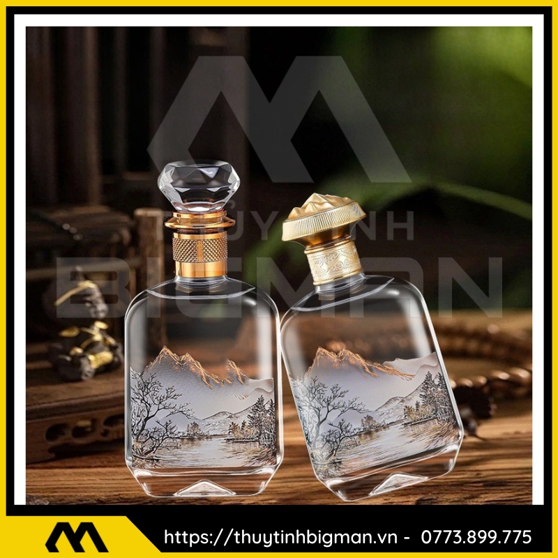 Chai thủy tinh cao cấp đựng rượu